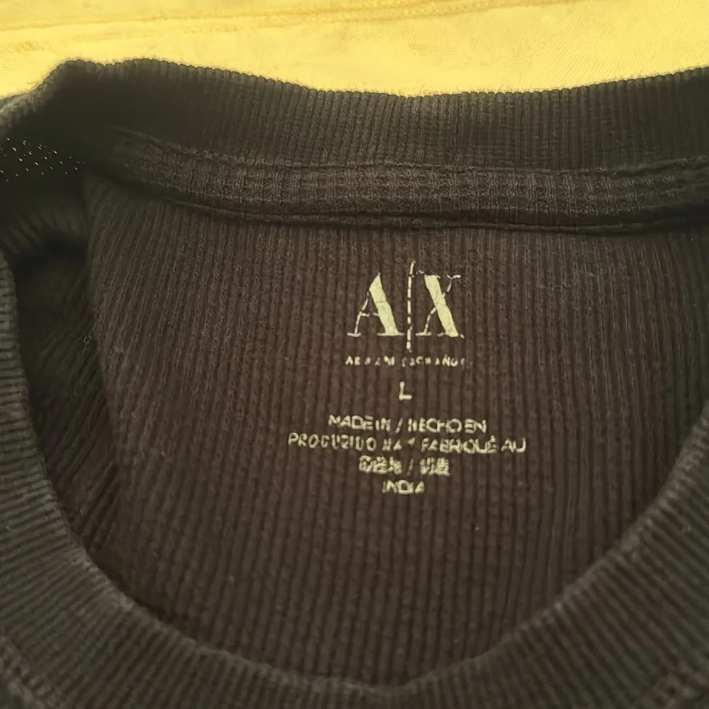 Black A/X Armani Exchange long sleeve shirt with wings decor on front (mlb)